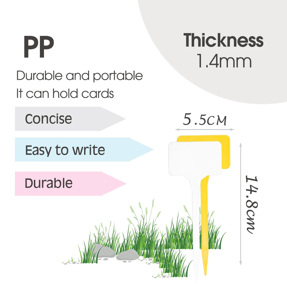 10-500PCS Durable Garden T-shape Plastic Label Plant Writable Record Card Thickened Waterproof Flower Tag Vegetable Herb Sign