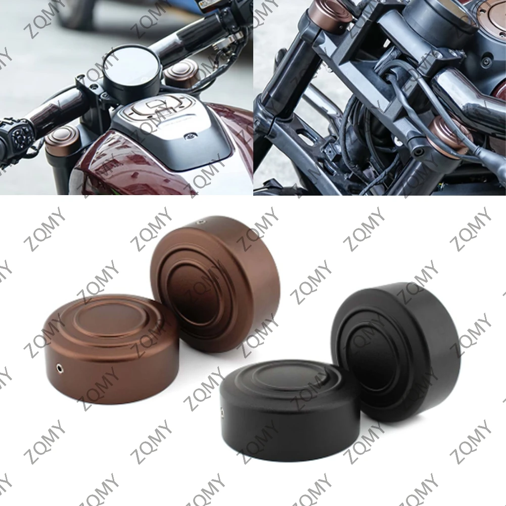 2 pçs motocicleta superior garfo haste porca tampa cobre para harley davidson sportster s 1250 rh1250s 2021 2022 acessórios de alumínio