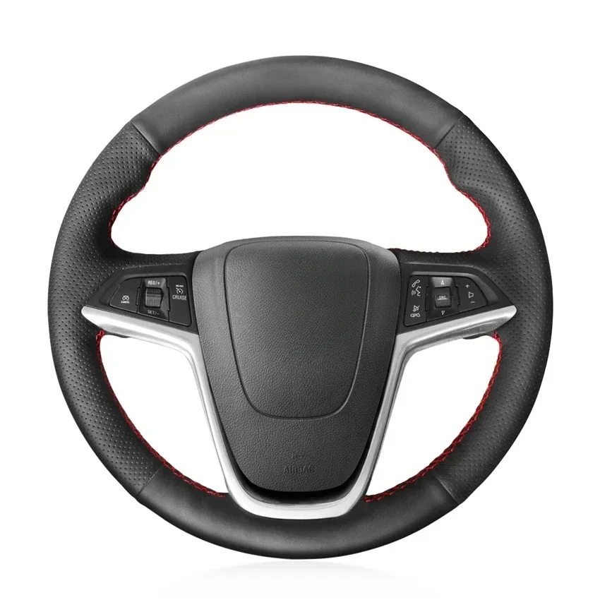 Black Artificial Leather Car Steering Wheel Cover for Opel Astra Mokka Zafira Insignia Meriva 2009-2016 Buick Verano 2012-2019