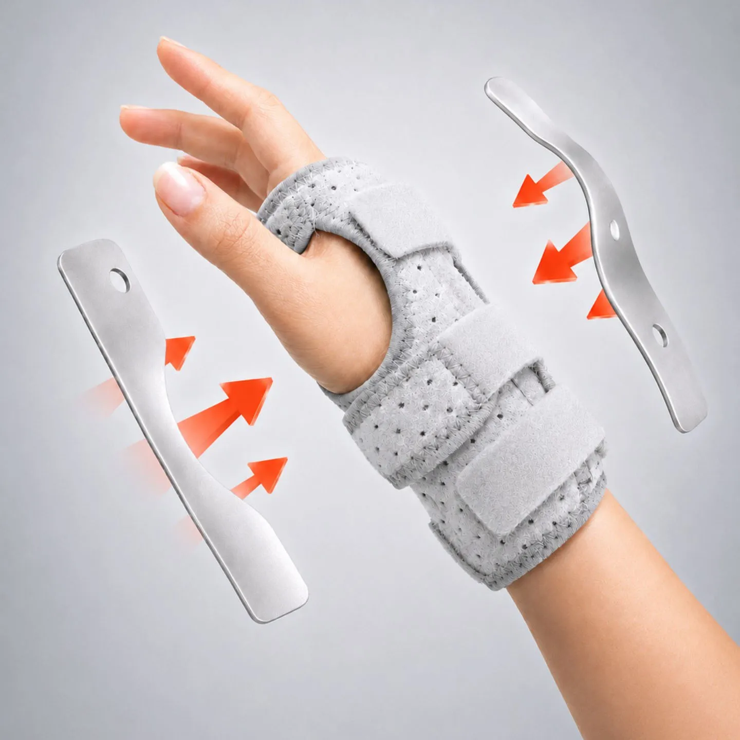 Wrist Brace with Removable Metal Splint Adjustable Breathable Wrist Support for Carpal Tunnel Tendonitis Sprain Pain Relief