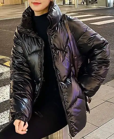 Parkas femme Parka armée automne polaire rembourré laine bouton latéral étendu taille couchée couches à volants rabat ourlet de haute qualité