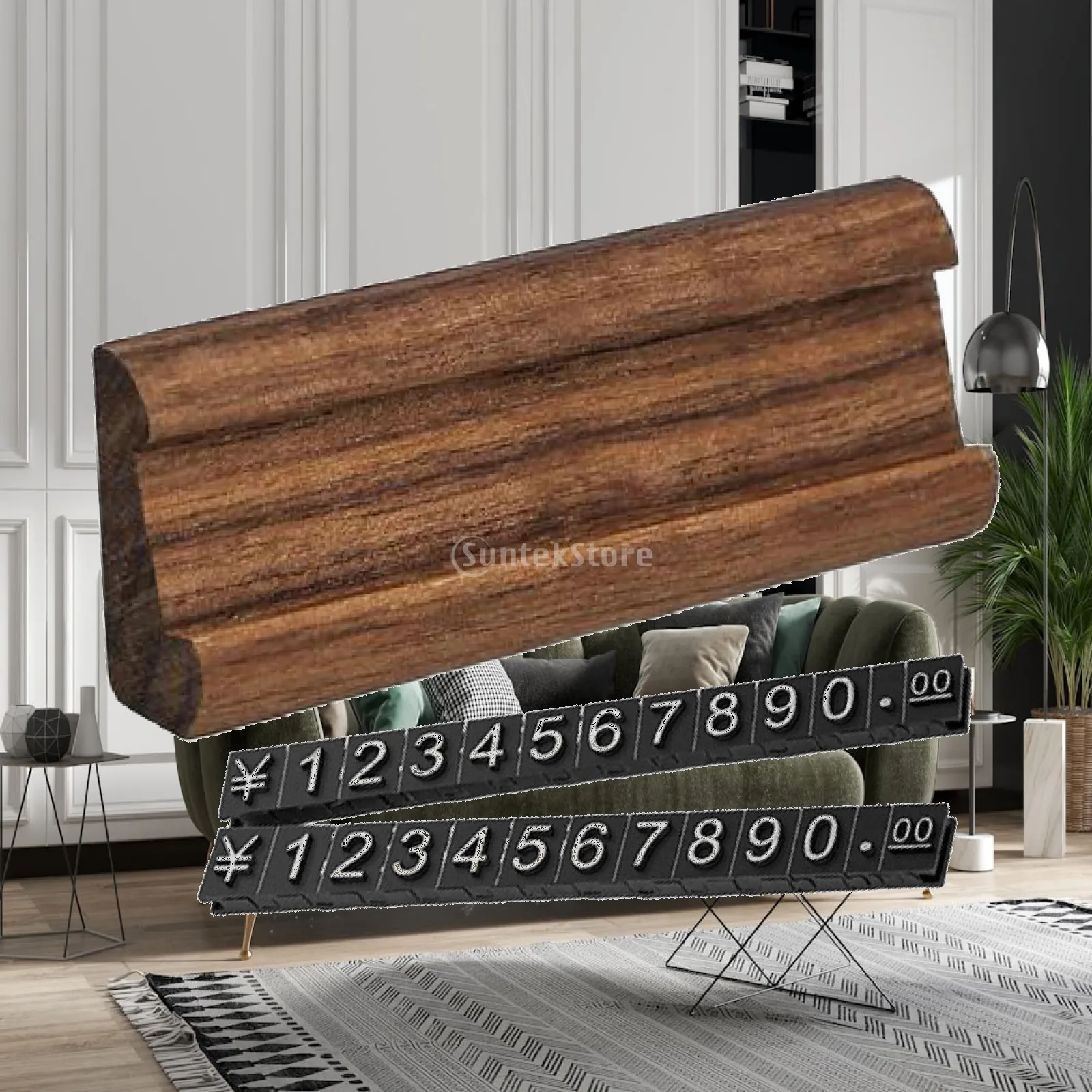 Refined Wood Acrylic Price Tags Adjustable Display Stand for Retail Store Jewelry Shop Label