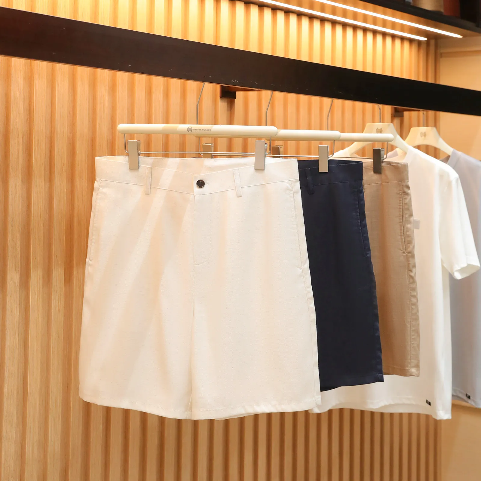 

2026 summer new men's high-end old money style herringbone pattern cool feeling linen straight five-point shorts
