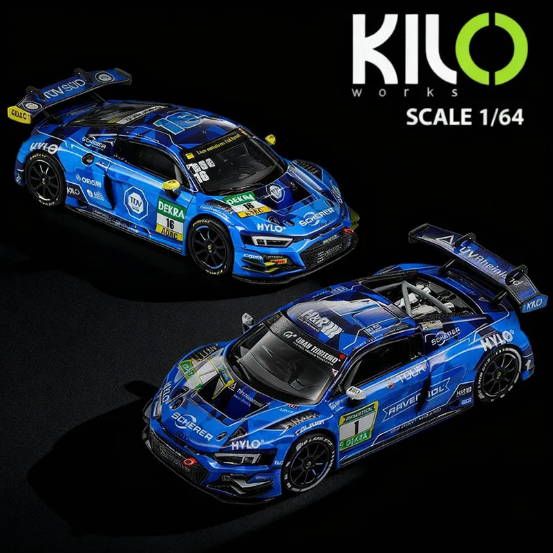 

Модель автомобиля KILO 1/64 Audi R8 LMS GT3 EVO II Nurburgring 24H 2025, литая под давлением, статическая, из сплава