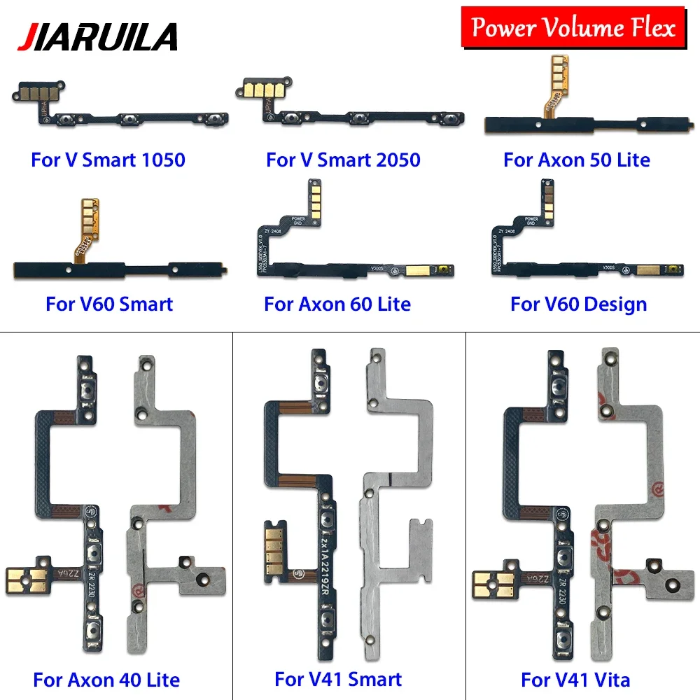 10 PCS Power on/off Volume Key Button Flex Cable Ribbon For ZTE Axon 40 Lite/50 Lite/60 Lite/V 40 Pro/V41 Smart/Blade A72S