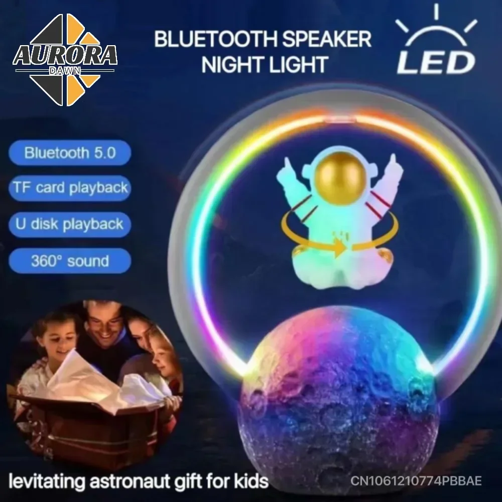 Astronauta levitazione musica luce notturna Rgb altoparlante Bluetooth Wireless novità lampada da tavolo galleggiante a Led ricaricabile decorazione