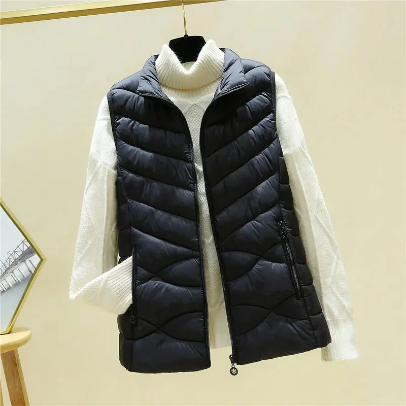 Women Vests 2024 New Autumn Winter Ultra Light Duck Down Vest Female Slim Sleeveless Jacket Windproof Warm Puffer Waistcoat