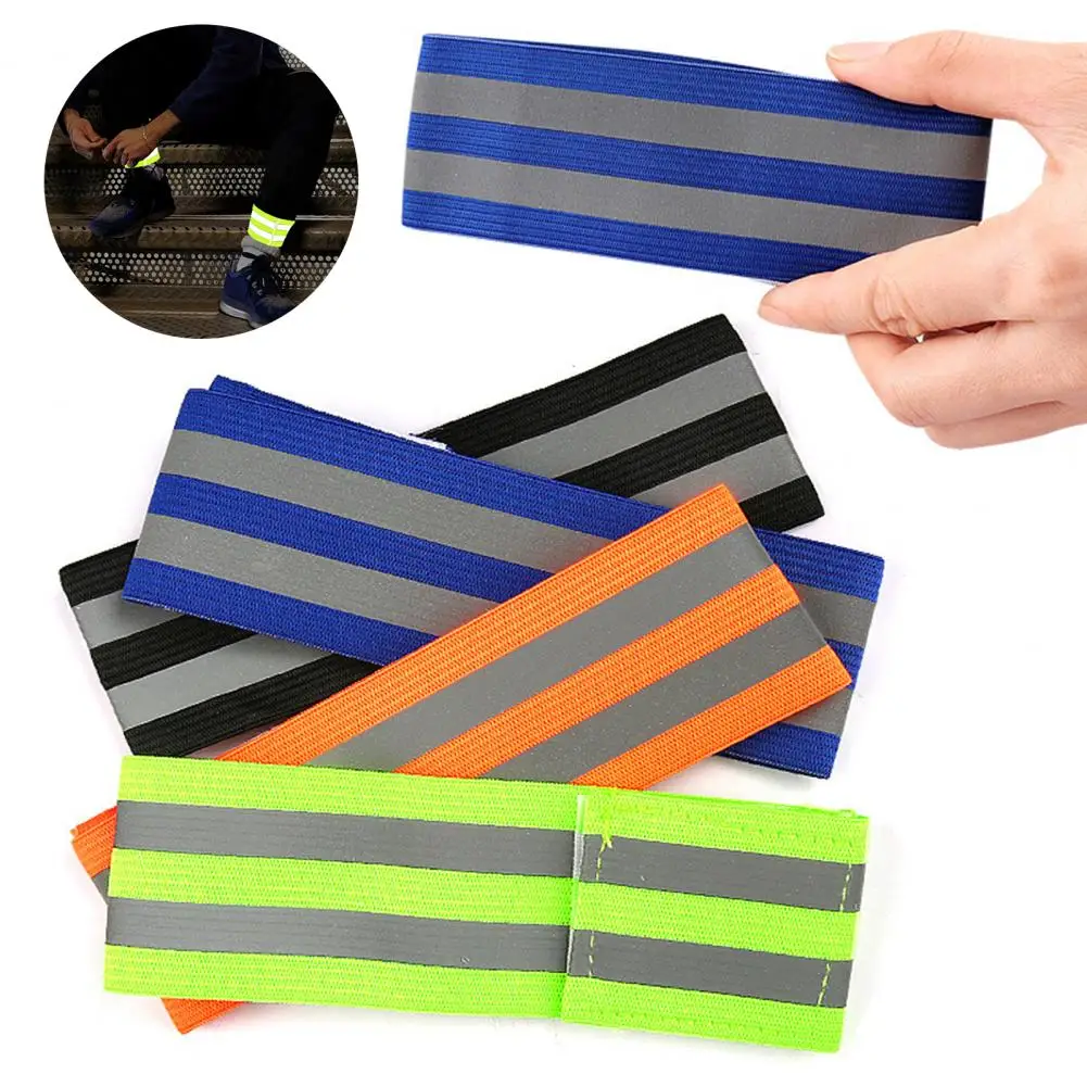 Cycling Reflective Band High-visibility Reflective Strap 1 or 2 Pcs Reflective Bands for Cycling Running High Visibility