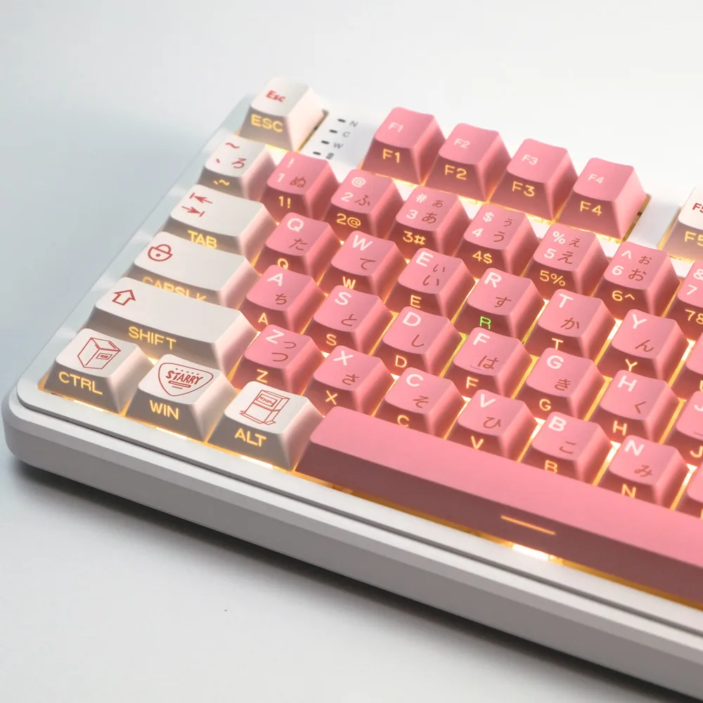 Bocchi Keycap 128 Keys Side Printed Backlight Keycaps Cherry Profile DYE Subbed ISO Enter For Wooting 60 Mechancal Keyboard