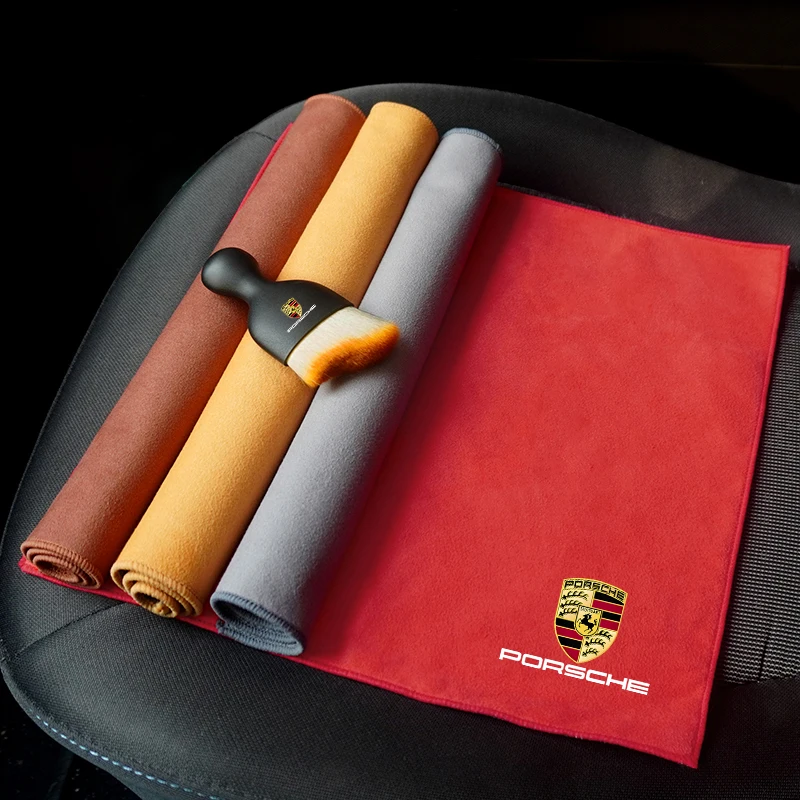 Auto Suede Washanddoek Microfiber Poetsdoek voor Porsche courtesy lamp 997 Cayenne 911 Panamera Macan Auto Accessoires