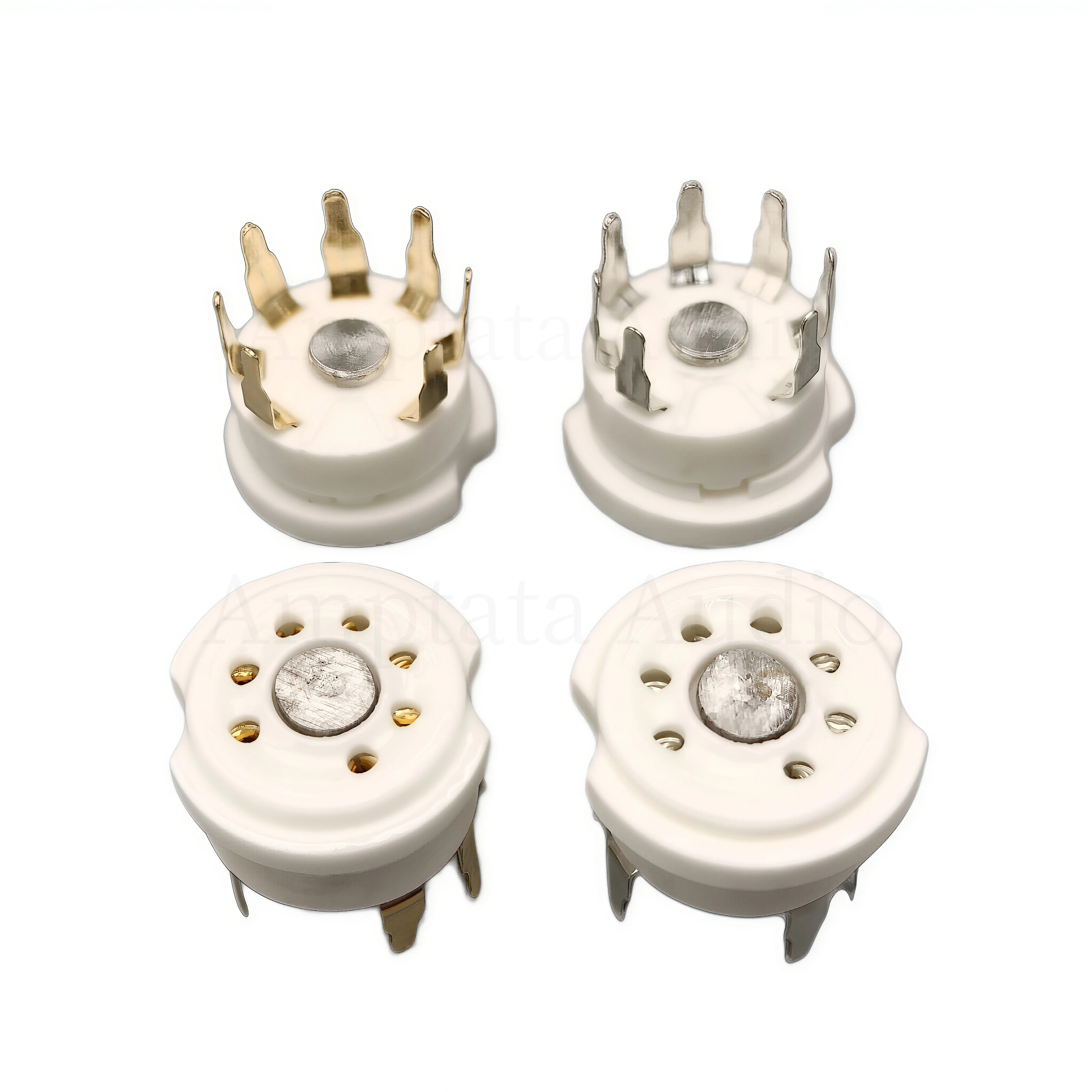 GZC7-Y 7-Pin Ceramic Tube Socket B7G PCB Mount Silver-Tone/Gold Plated for 6Z4 6J1 6J2 6X4 EAA91 EC92 - Valve Base Audio Amp DIY