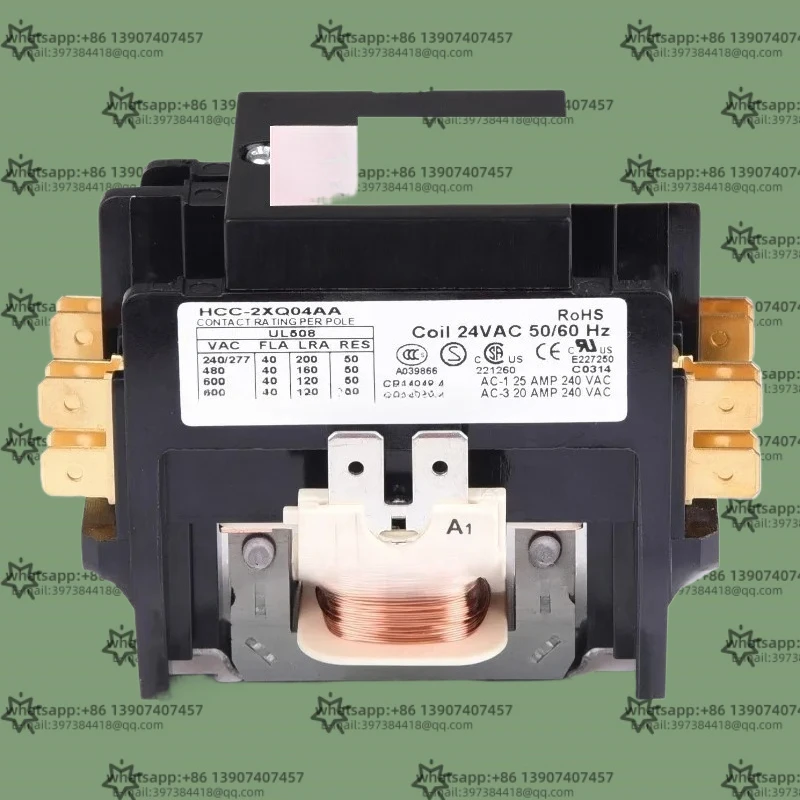 Voltaje de bobina 24VAC 40A HCC-2XQ04AA contactor bipolar UL CUL CCC AC