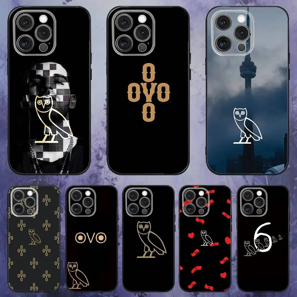 

D-Drake O-OvO OWL Phone Case For iPhone 17,16,15,14,13,12,Pro,Max,Plus,E,SE4,Air,Mini Black Soft Box