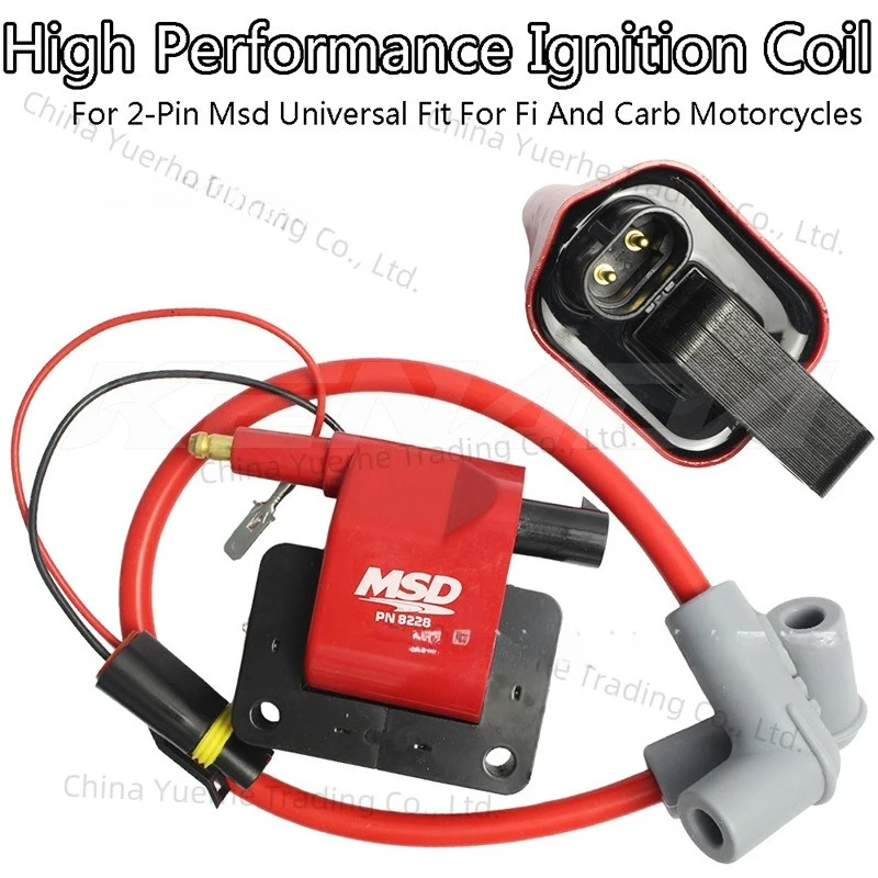 

2-контактная универсальная высокопроизводительная катушка зажигания MSD для мотоциклов Fi и Carb
