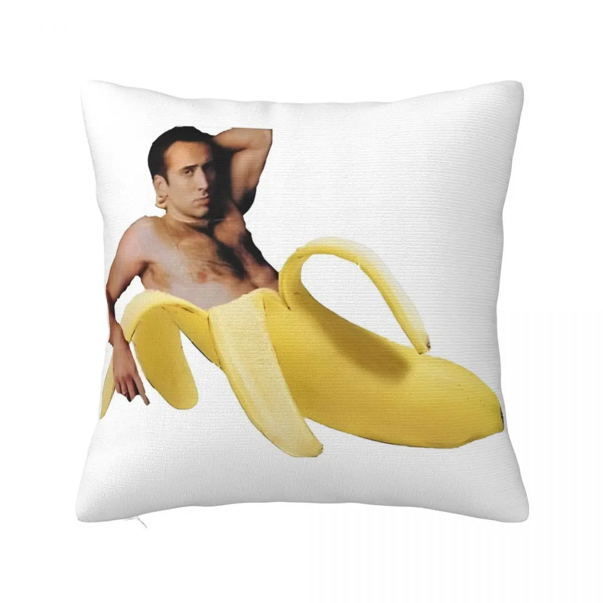 Nicholas Cage Sexy Banana Pose Pillow Case Funny Meme Cushion Cover Awesome Polyester Decorative Pillowcase for Sofa 40*40cm