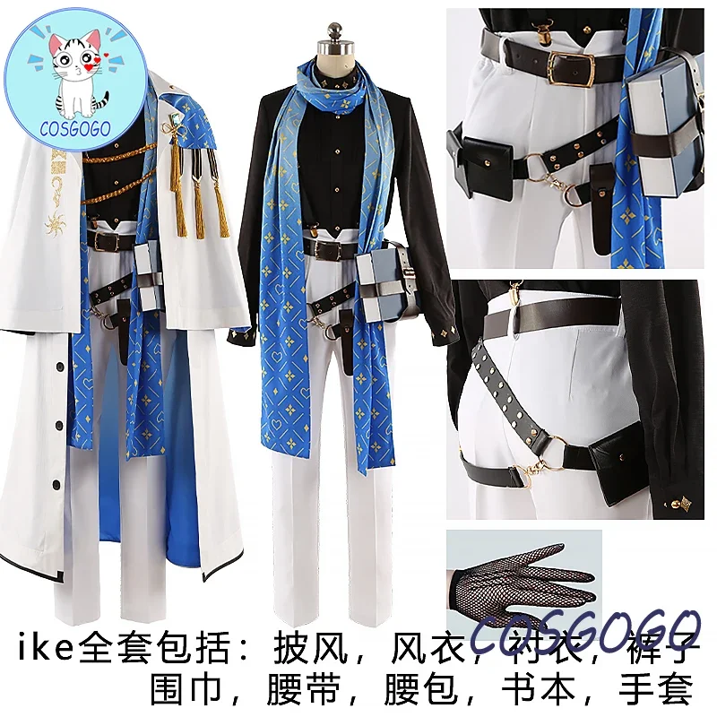 

Vtuber Luxiem Nijisanji Ike Eveland Game Suit Handsome Uniform Cosplay Costume Halloween Party Role Play Outfit Men Women