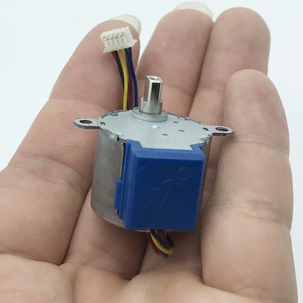 Mini 24mm Stepper Motor 24BYJ DC 5V 4-phase 5-wire Stepper Motor Long Shaft Small Deceleration Stepper Motor Gearbox with Wire