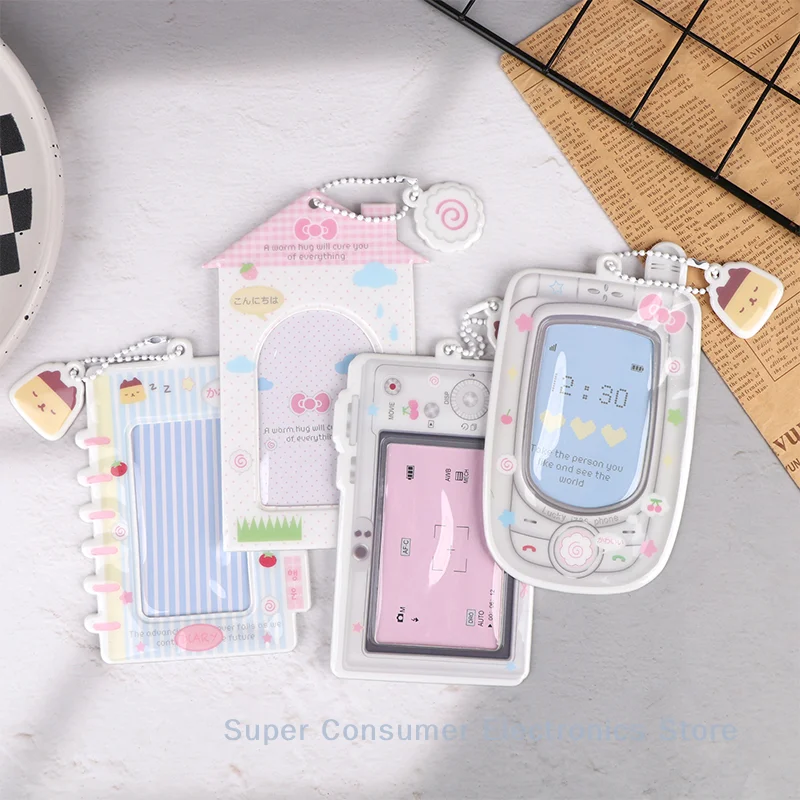 PVC Card Holder Mobile Phone Ccd Camera Cute Chasing Star Love Beans Small Card Campus Card Storage Card Bag Display Pendant