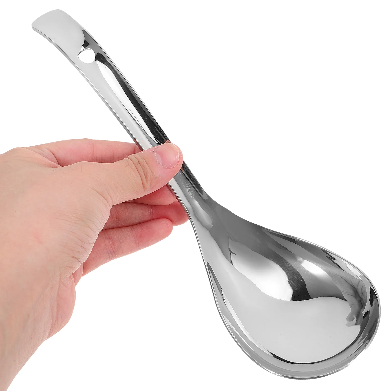 

Stainless Steel Spoon Large Serving Spoons Kitchen Rice Paddle Wear-Resistant Reusable Rice Scoop For Soup Porridge