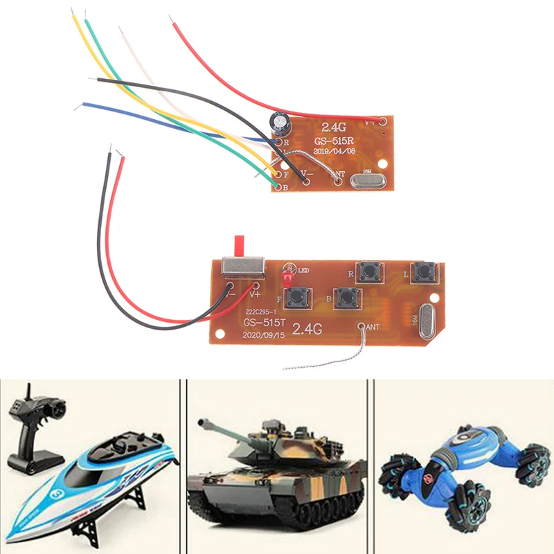 2.4G 4CH RC Wireless Transmitter Receiver PCB Circuit Board With Antenna 27MHz Module For RC Car Truck Toy Modification Supplies
