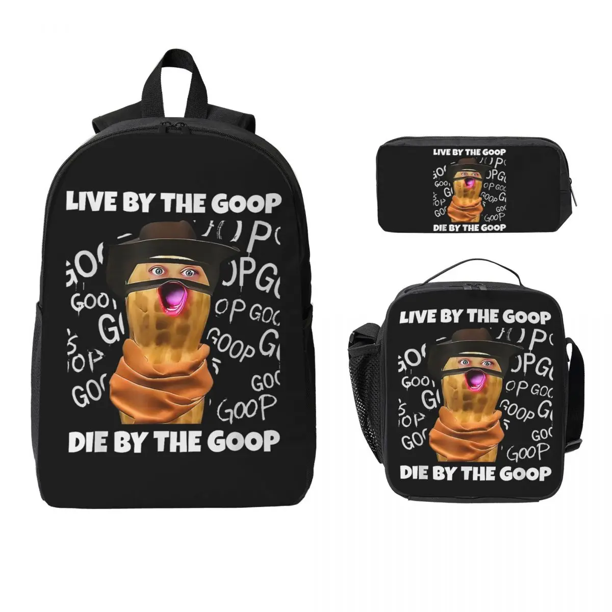 

The Burnt Peanut Bungulator Goop Goop Backpack BookBag School Bag Computer Shoulder Bags 3ps Insulated Lunch Bag Pencil Case