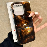 Vortex Pattern Amber Black Brown Blend Silicone Phone Case For iPhone 16 11 12 13 14 15 Pro Max X XS XR 7 8 Plus SE Soft Cover