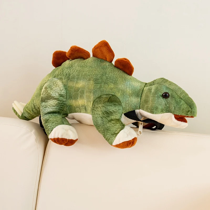 45CM Cartoon stegosauro peluche zaino farcito realistico dinosauro bambola bella borsa animale portamonete borsa a tracolla