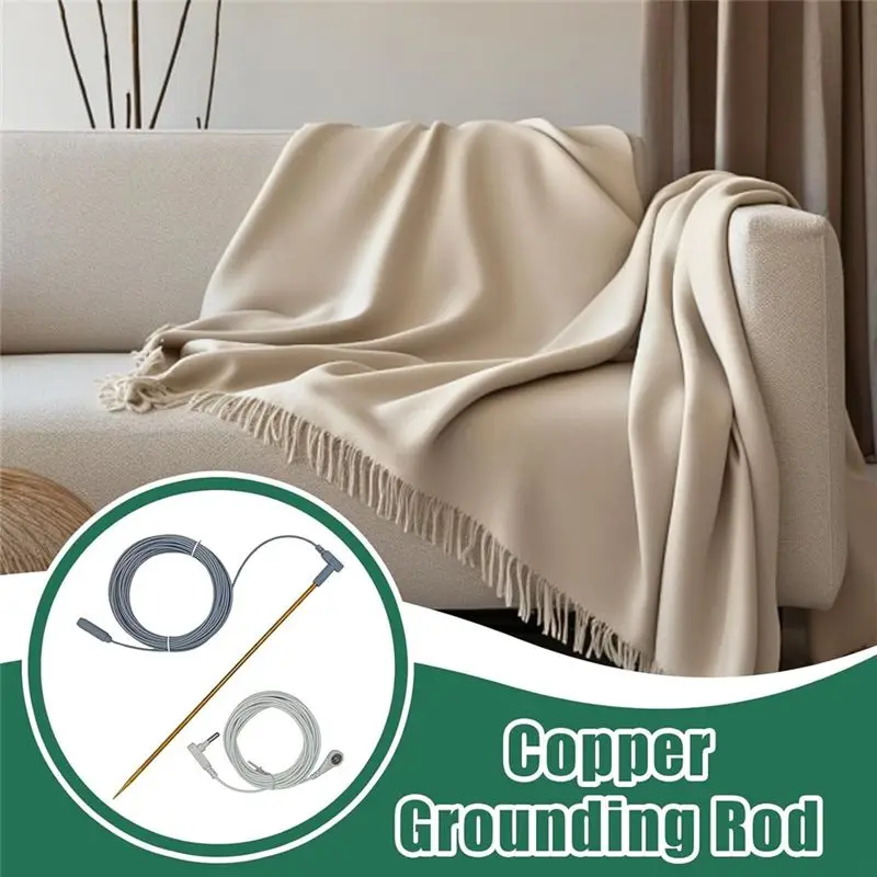 Earthings Grounding Rod - 40Ft Female Ground Cord Ground Rod Kit   Lightweightground Rod With Copper For Grounded Earth-AA26