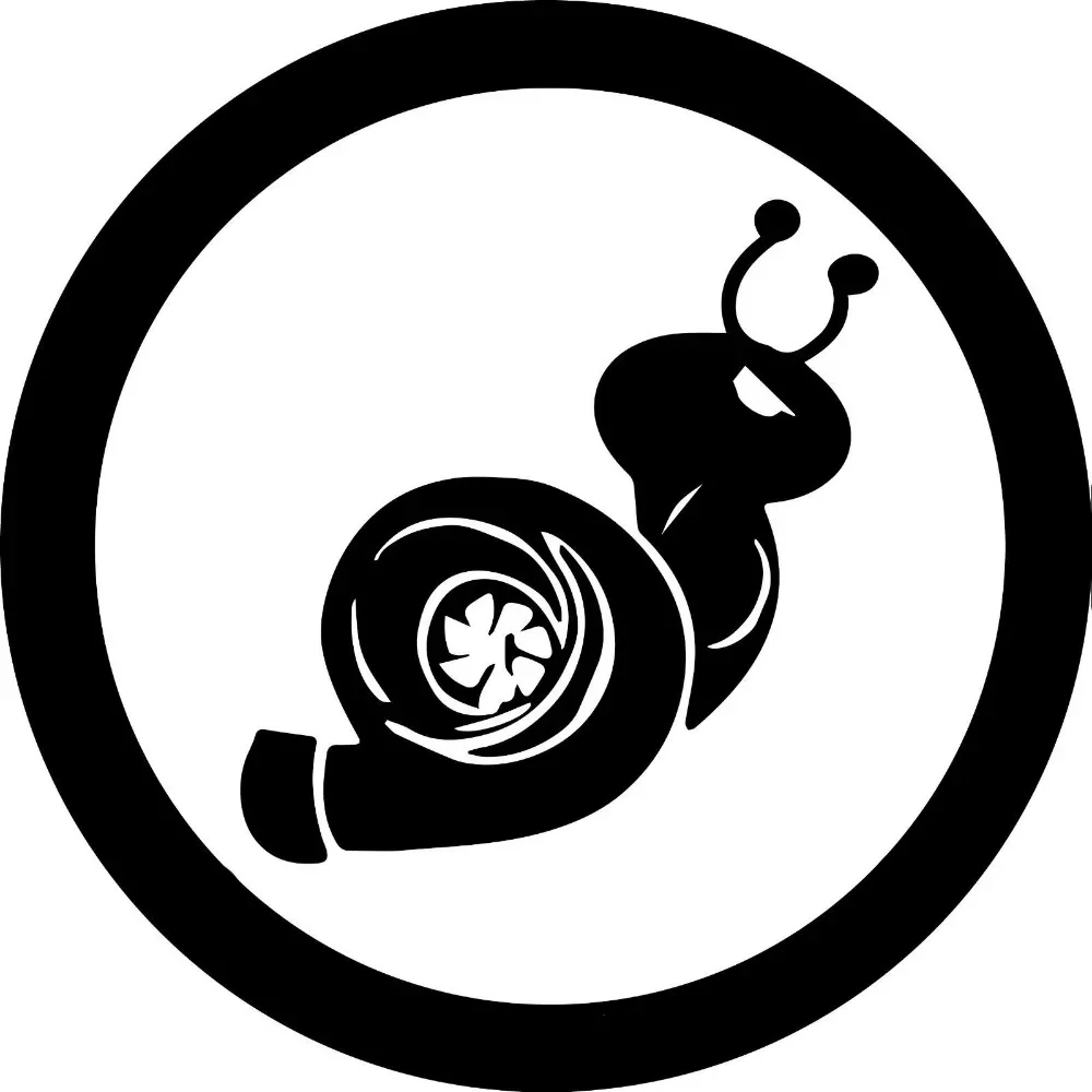 

Автомобильные наклейки Power Turbo Snail, модные аксессуары для украшения автомобиля из ПВХ, водостойкие солнцезащитные наклейки черного/белого цвета, 15 см * 15 см