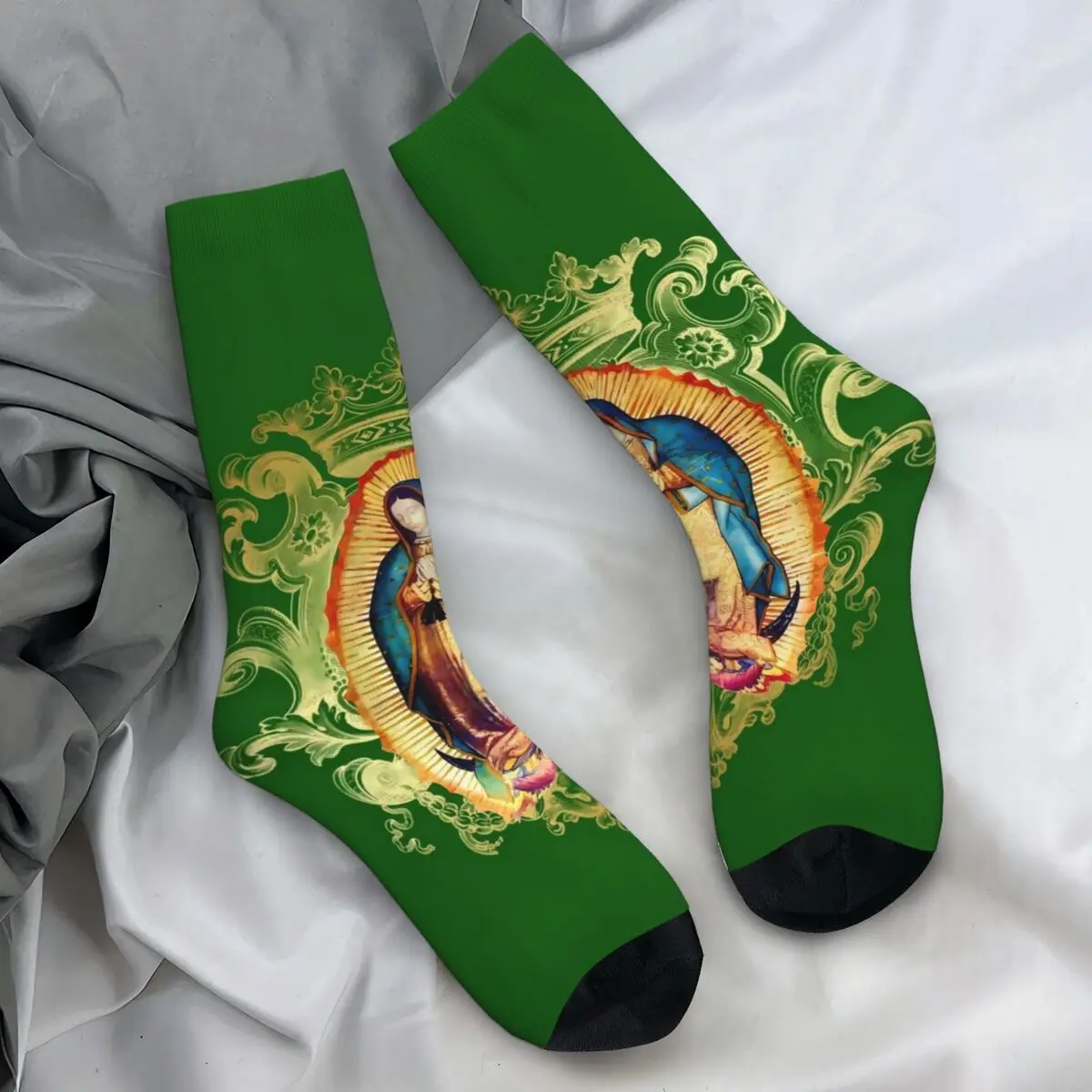 Virgin Mary Mexico Stockings Our Lady of Guadalupe Elegant Socks Autumn Anti Bacterial Socks Ladies Outdoor Comfortable Socks