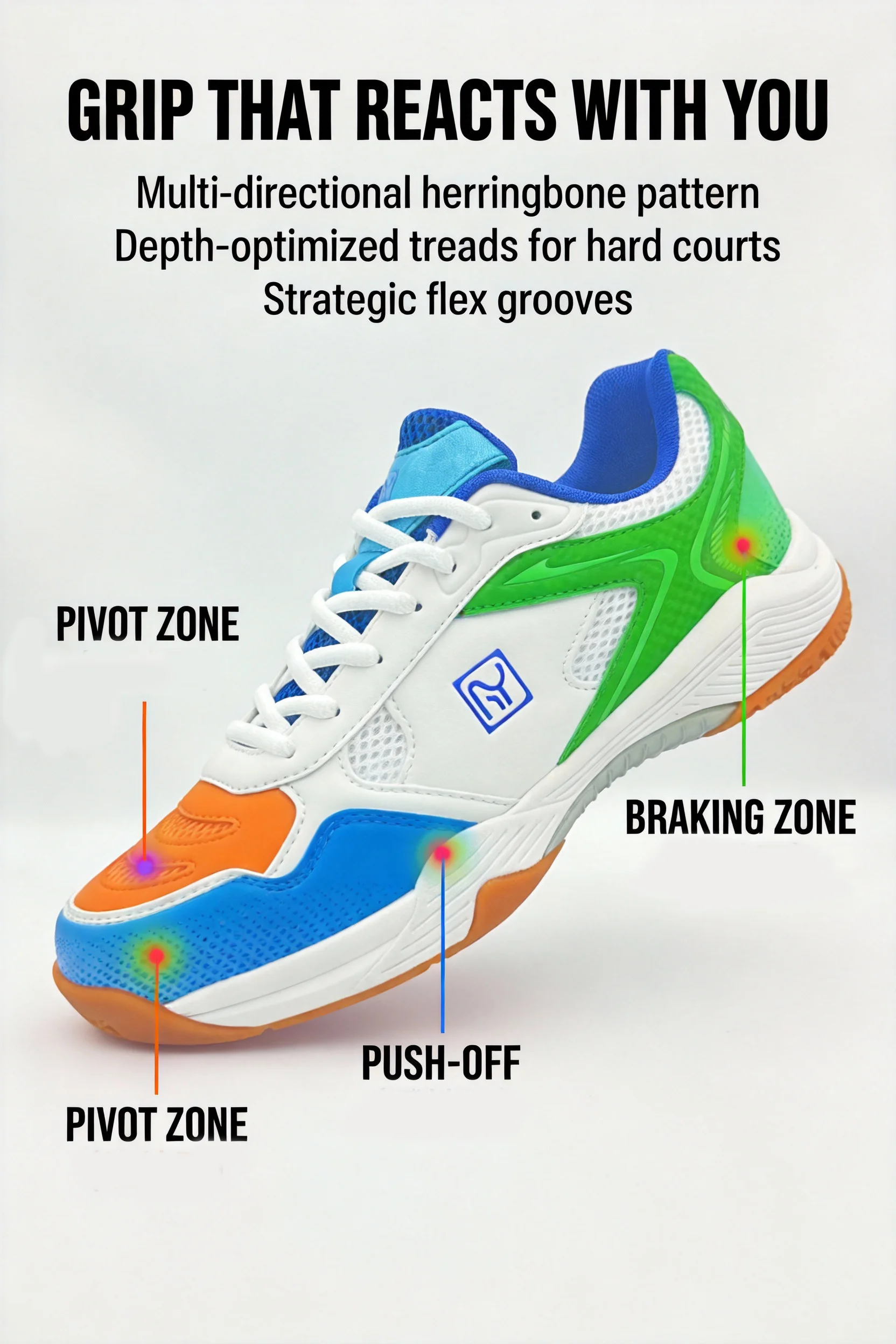 Tennisschuhe, verschleißfest, rutschfest, mit Dämpfung, für Tennisplatz, Training, Wettkampf, Herren, Damen, professionell, Anti-Twist, sportlich, funktional – Detail 8