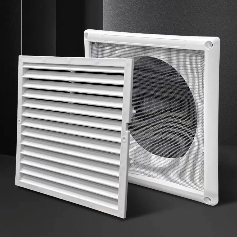 Easy Install Plastic Air Vent Square With Mesh Screen Vent Grille White Pipe Vent