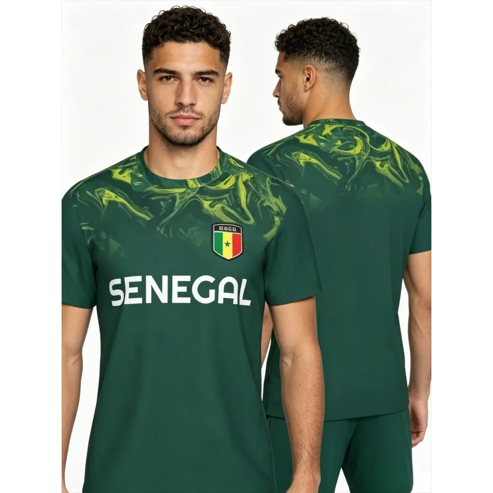2026 New Summer Senegal Flag Graphic Football T Shirts for Men Casual Trend 3D Printed Sports T-shirts Loose Breathable Tees – Buy with Discount from AliExpress