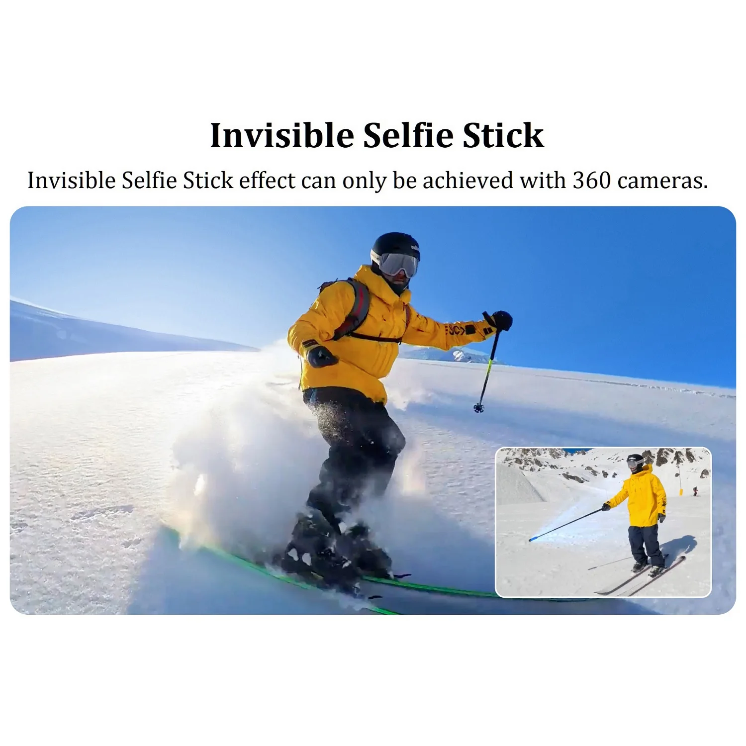 120cm Invisible Selfie Stick For Insta360 X4 ACE Pro / X3 / ONE X2 / RS High strength ultra light Stick Insta 360 Accessories