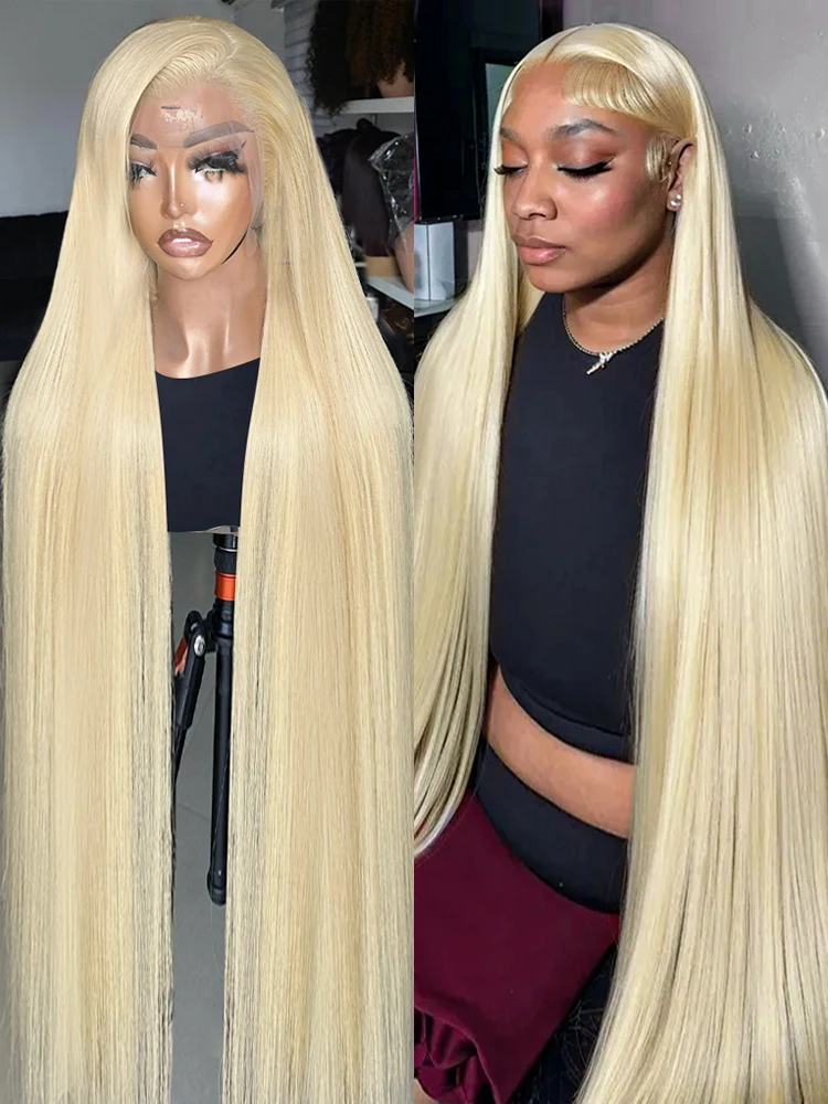 30 Inch 613 Honey Blonde Bone Straight 13x6 Lace Front Human Hair Wigs Brazilian 250 Density Colored 13x4 Frontal Wig For Women