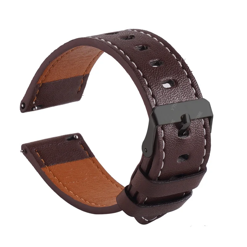 20mm Leather Band For Samsung Galaxy Watch SM-R810 42MM & Gear S2 Classic 732 Strap For Galaxy Active 1 2 40mm 44mm Smart Watch