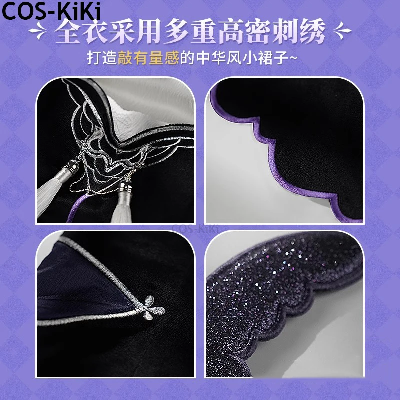 COS-KiKi Anime Puella Magi Madoka Magica Akemi Homura Game Suit Elegant Dress Cosplay Costume Halloween Party Outfit Women