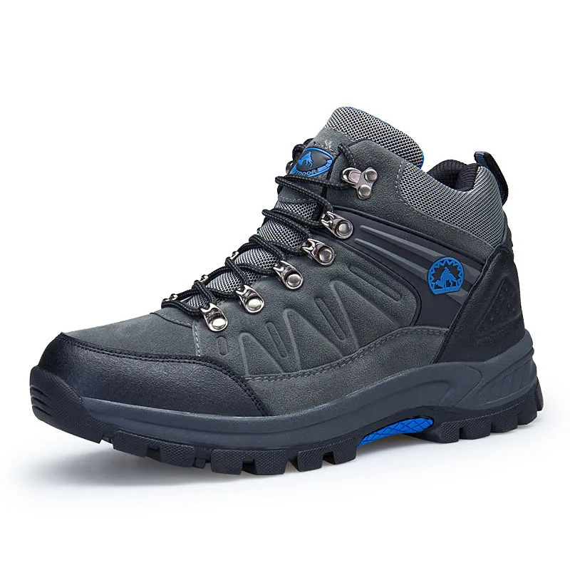 Outdoor hiking shoes in autumn and winter waterproof high-top hiking shoes extra large non-slip wear-resistant men's shoes.