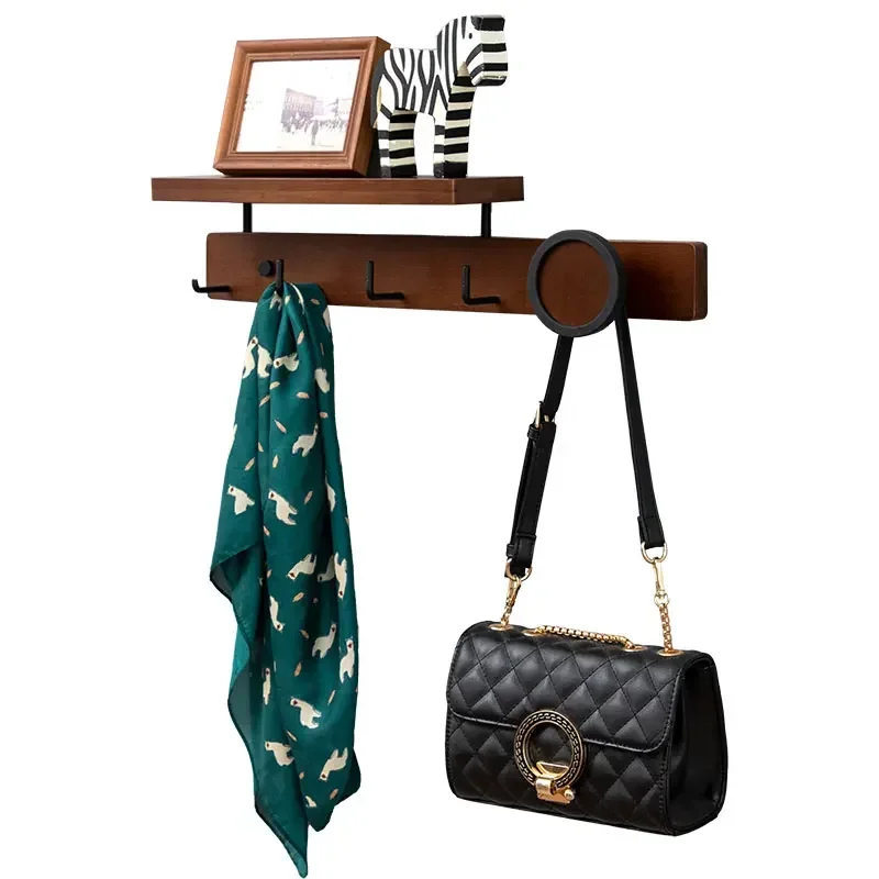 

Nordic Furniture Clothing Rack Solid Wood Wall Hanger Cabinets For Living Room Multifunctional Home Storage