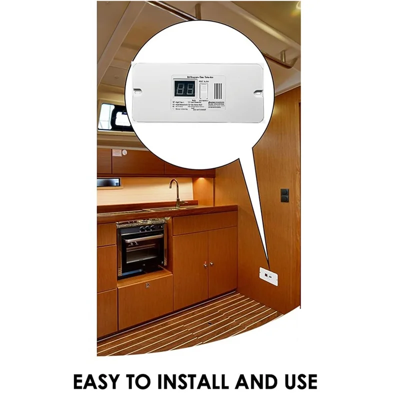 Sistema de alerta de segurança de gás propano AT28-Motorcoach, preto, com alarme alto de 85Db, DC 12V, projetado para Rvs