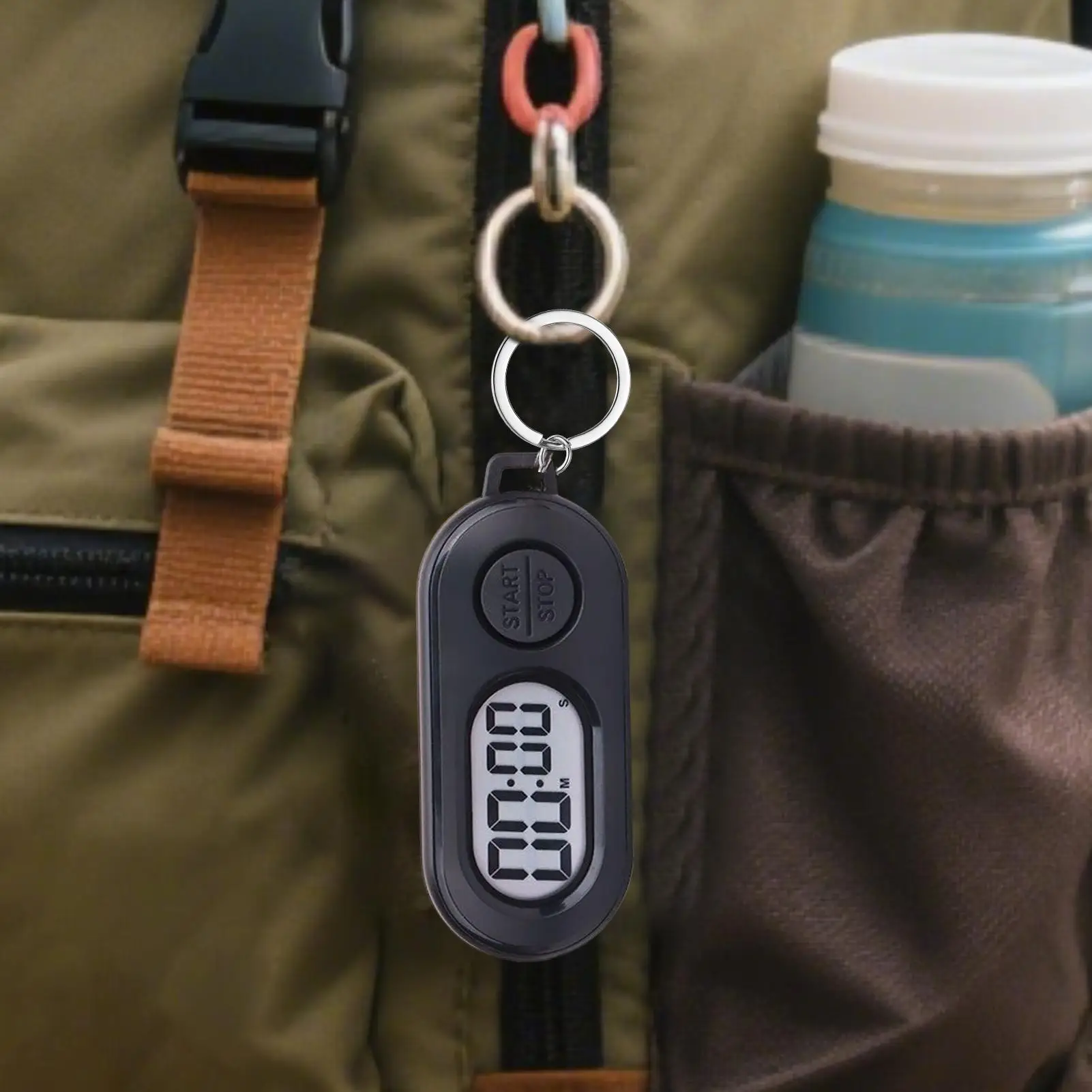 

Stopwatch Countdown Timer Keychain Pocket Countdown Clock with LCD Screen Portable Countdown Timer Accessory for Bag Keyring