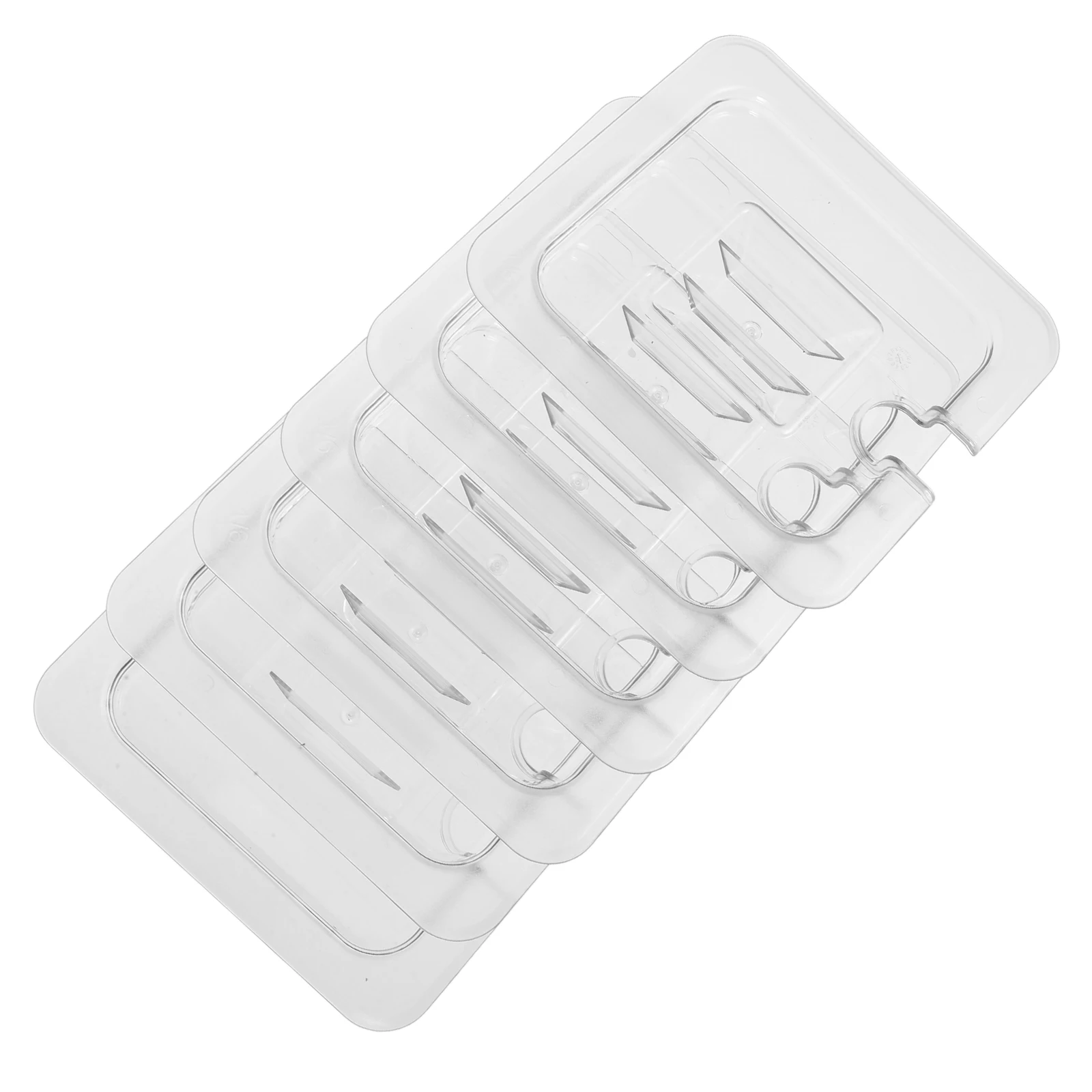 

6pcs Clear Food Pan Lids Plastic Universal Cover with Handle Restaurant Supplies Transparent Reusable Lid for Buffet Dessert