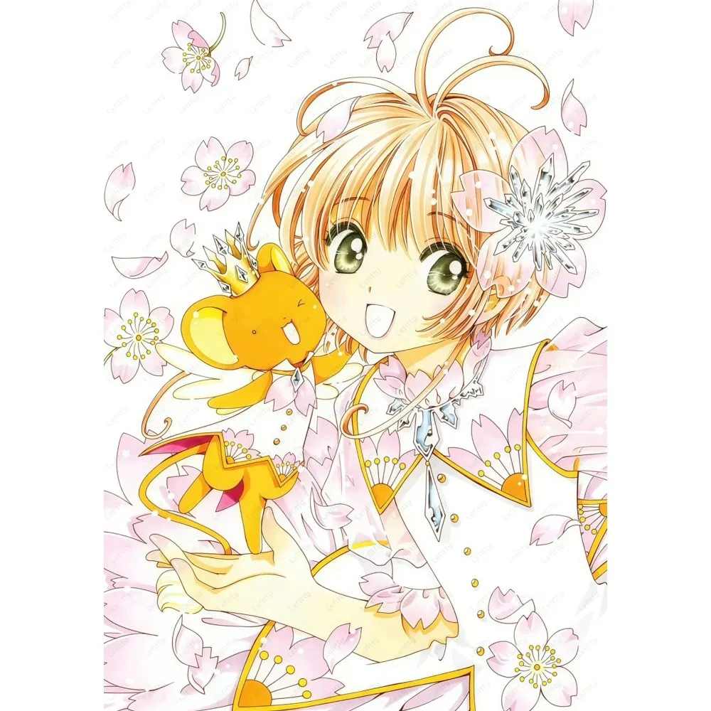C-Card CaptorS S-Sakura Kawaii Pink Girl Poster Sticky Wall Art Printing Wasserdicht Home Living Bed Room Bar Ästhetisches Dekor – Detail 24