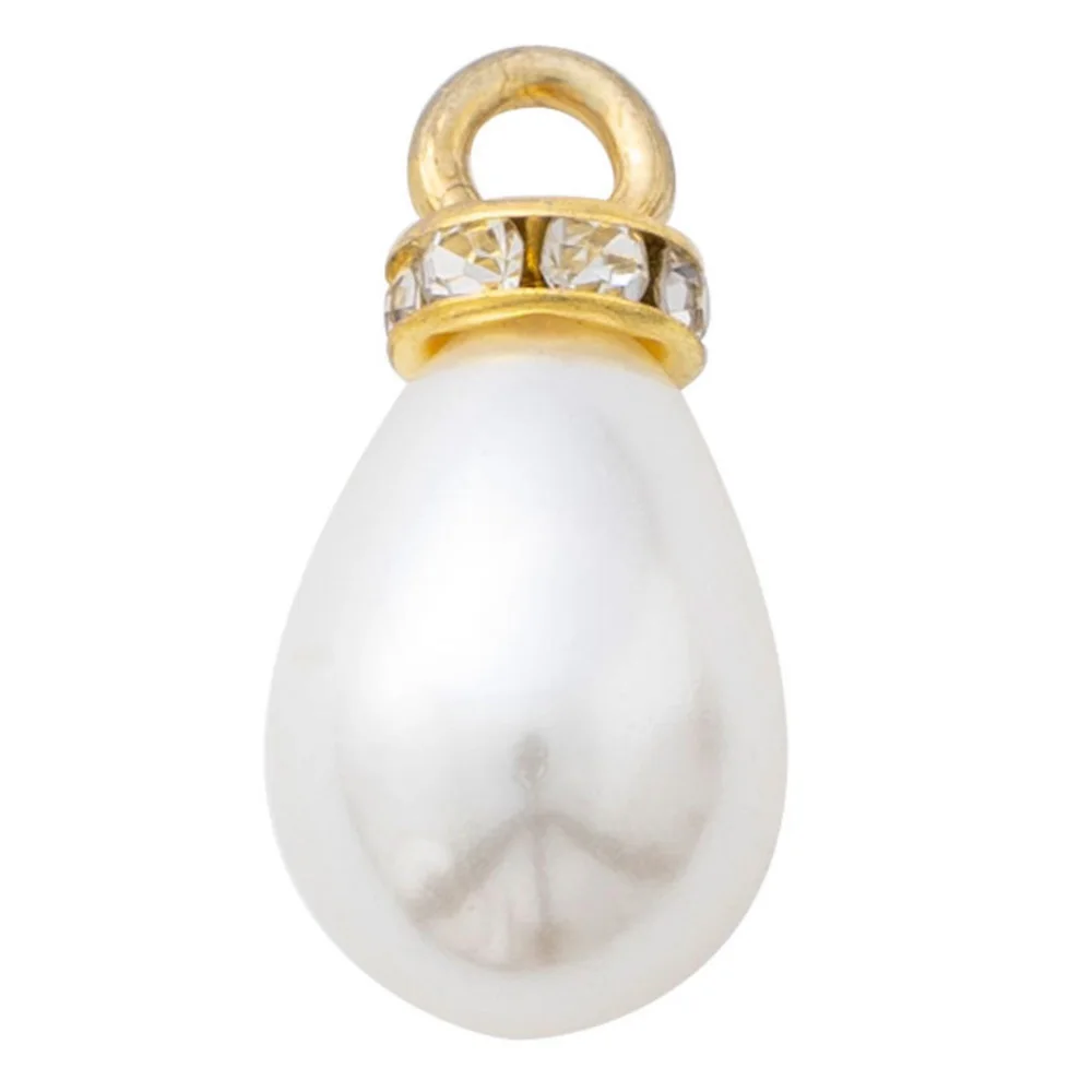 20/قطعة ABS اللؤلؤ حجر الراين قلادة جالبة للحظ نهاية الخرز Diy بها بنفسك أقراط قلادة سوار حبات اللؤلؤ صنع المجوهرات #3