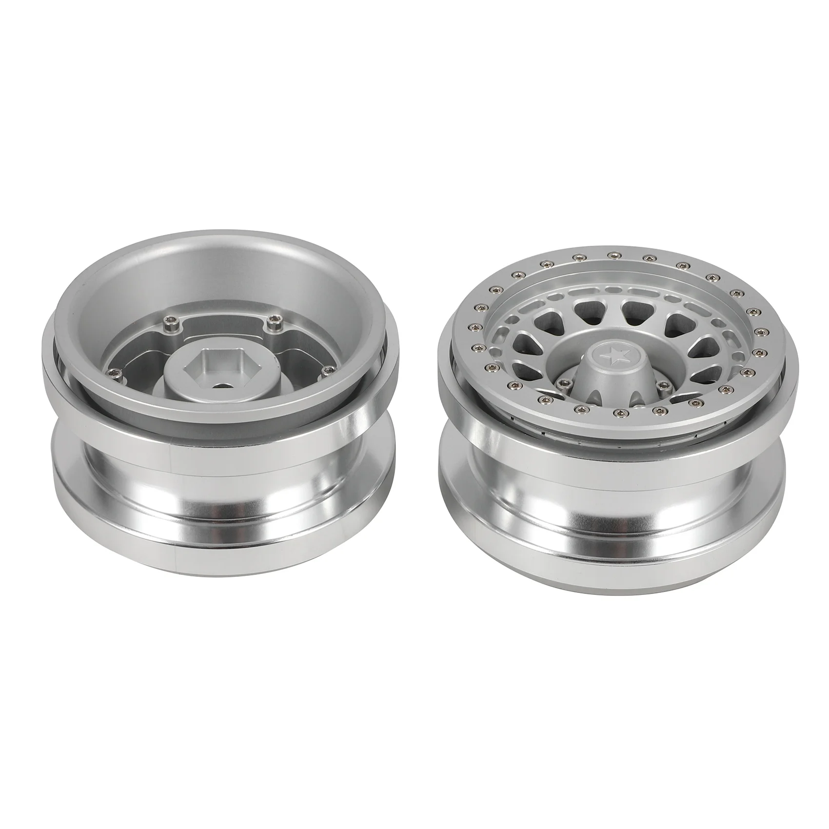 

ABJA-4PCS CNC Aluminum 2.9 Inch Beadlock Wheel Hub Rim For 1/6 RC Crawler Car Axial SCX6 Jeep JLU Wrangler Upgrade Parts