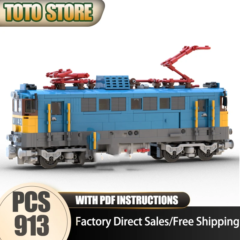 

Модель железнодорожного поезда Moc, строительные блоки, MAV 43, модель поезда, технология, кирпич, сделай сам, сборка, строительная игрушка, праздничный набор, подарки