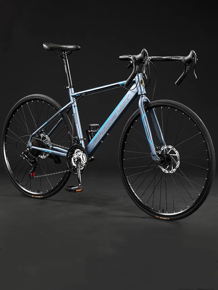 Bend Handle Road Bicycle for Men, Ultra Light, Adult Bike, Steel Frame, Front and Rear, Dual Disc Brakes, Racing, 700C