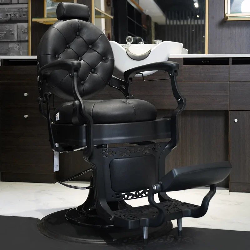 Professional Cutting Barber Chair Folded Down Barber Chair Equipment Shaved Rotated Silla Giratoria Salon Equipment Furniture