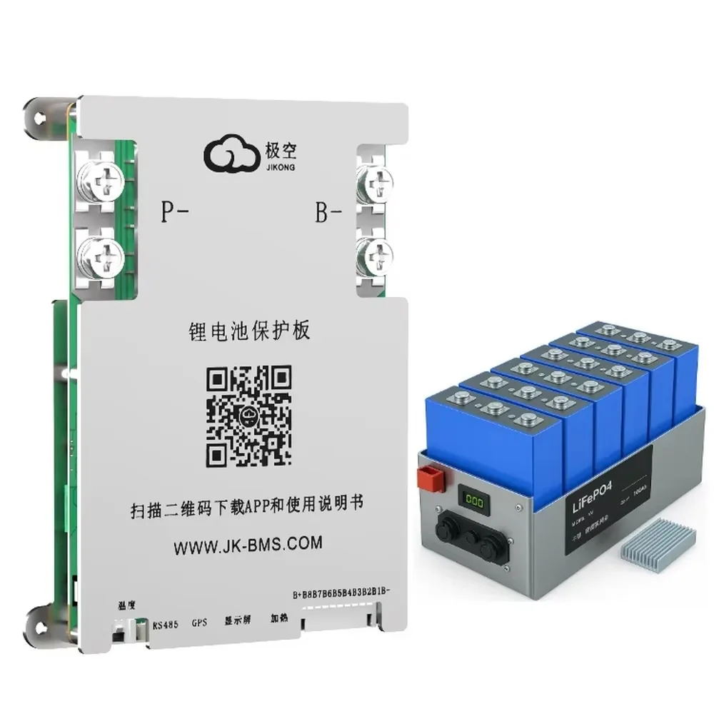 JKBMS 200A Smart BMS 12V 24V Active Balance 4S-8S LiFePO4 Li-ion Battery RS485 CAN UART BT APP PCBA