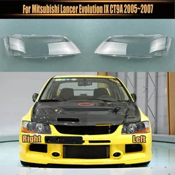 For Mitsubishi Lancer Evolution IX CT9A 2005~2007 Headlight Transparent Cover Lampshade Head Lamp Headlamp Shell Lens Plexiglass